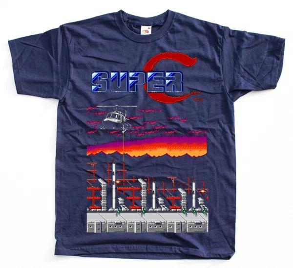 SUPER CONTRA STAGE 1 NES game T SHIRT NAVY ALL SIZES S-5XL L