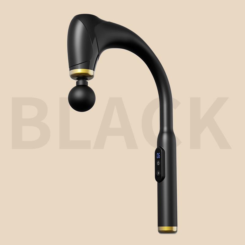 Curved Long-Handle Fascia Gun Massager for Neck, Shoulder, Waist, and Back