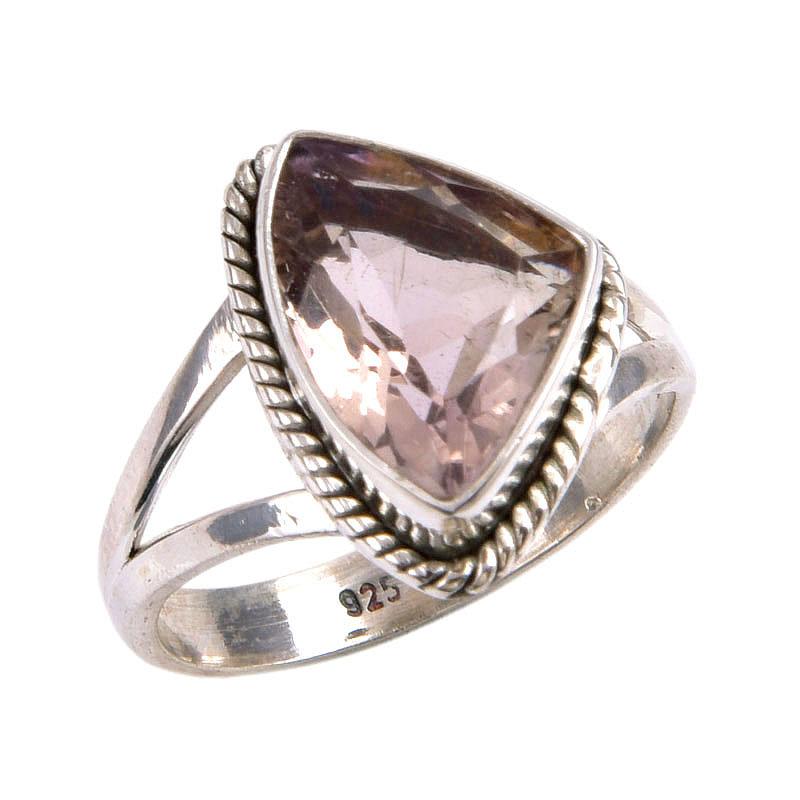 Natürlicher Amethyst-Edelstein Handgefertigt 925 Sterlingsilber Schmuck Ring Größe 7 e2N04