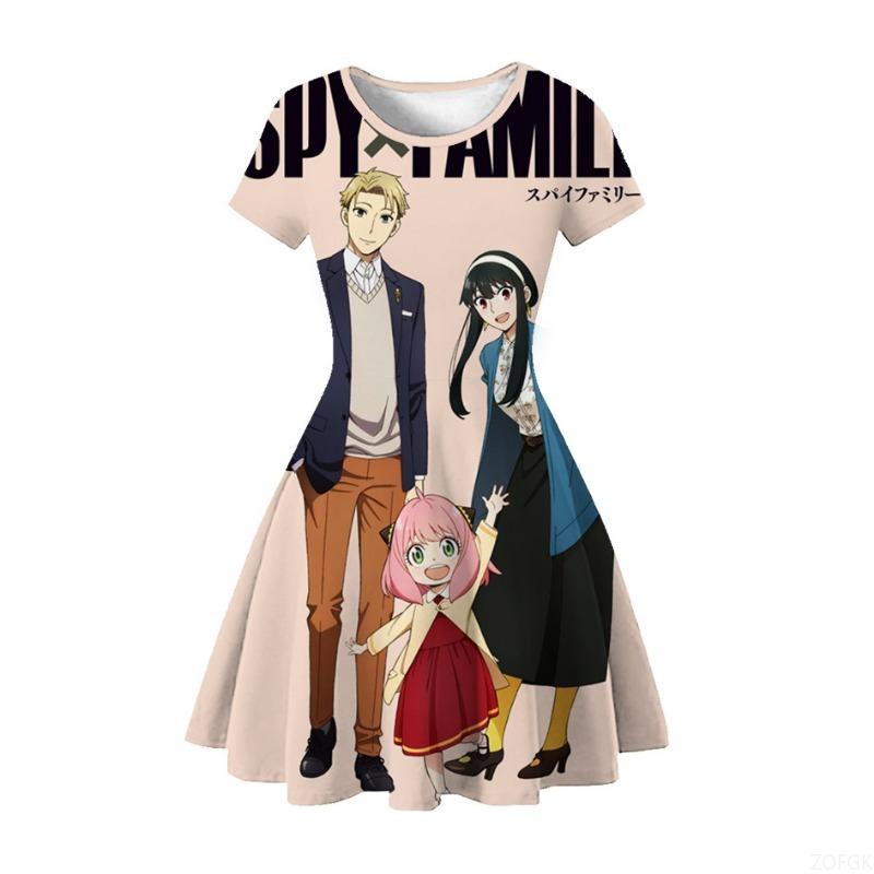 Summer Printed Cartoon House Dress, Children's Performance Costume, A-line Dress, Princess Dress