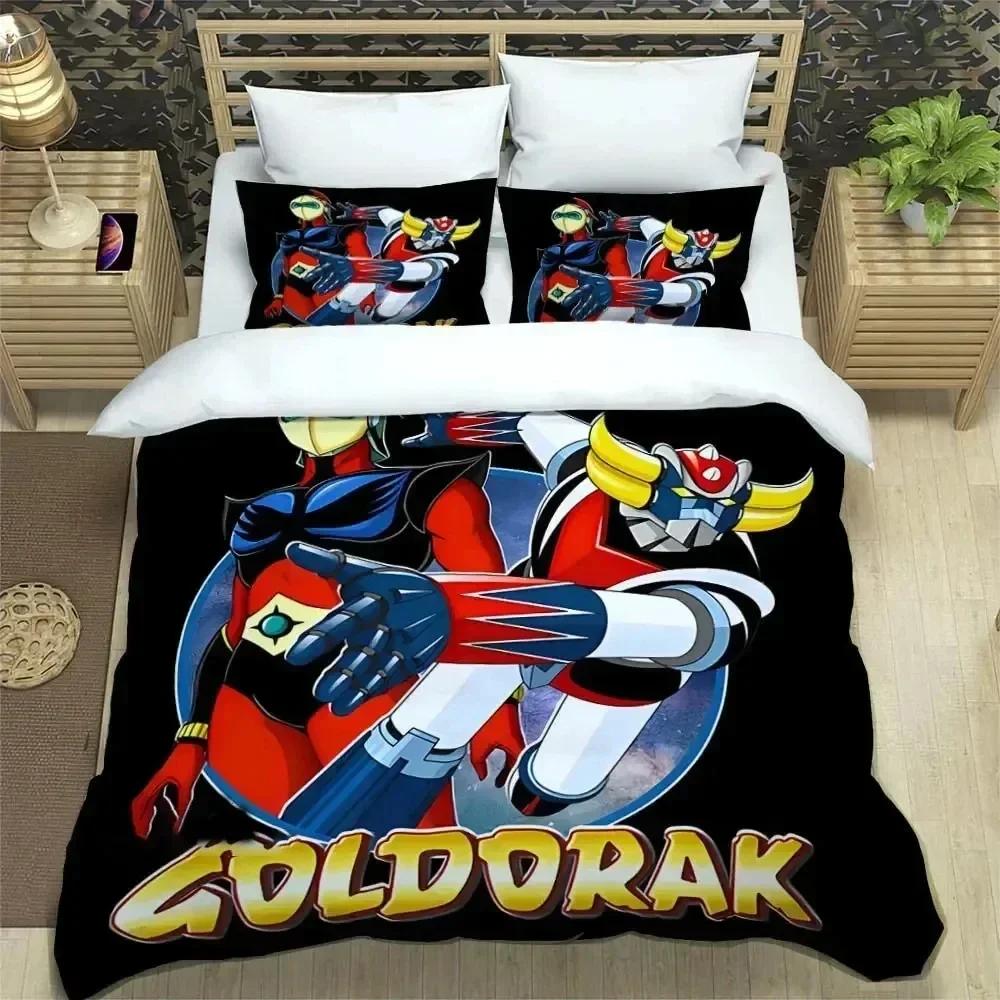 

Comforter 3D Ufo Robo Grendizer Goldorak Bedding Set Printed Bed Set With Bed Soft Queen King Size Bedclothes Home Comforter (quilt)-EU Single(135*200cm)3pcs