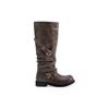 3.5Cm thick heel large tube circumference old belt buckle round head stack knight boots 2026 autumn new