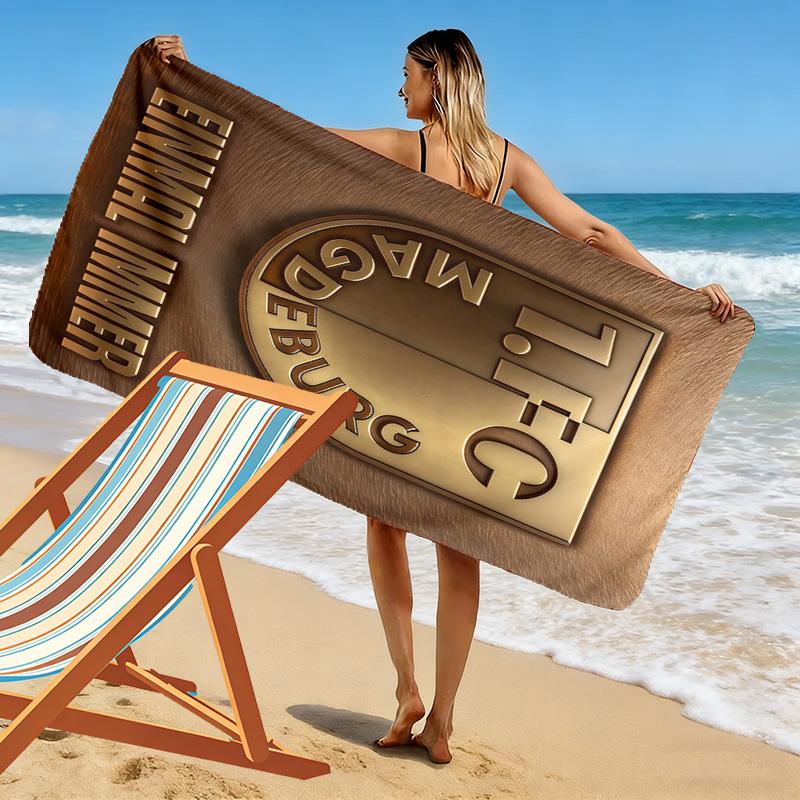 1. FC Magdeburg Print Beach Towel, Large Soft Quick Dry Towel for Beach Camping Swimming