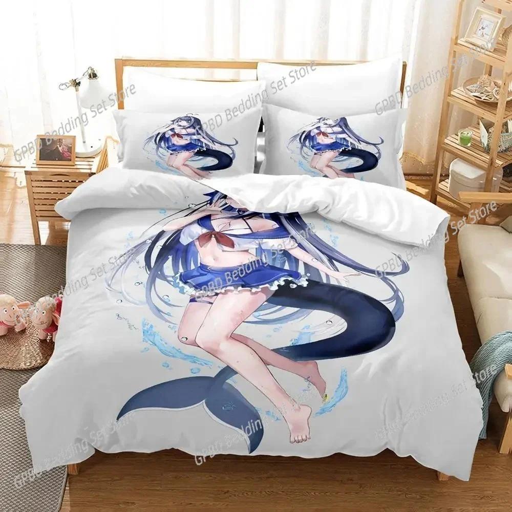 Anime Kawai Young Girls Shylily Beding Set 3D Printed Suitable for Bedrom Soft Duvet Cover Set With Pilowcases Children Kids Home Textile