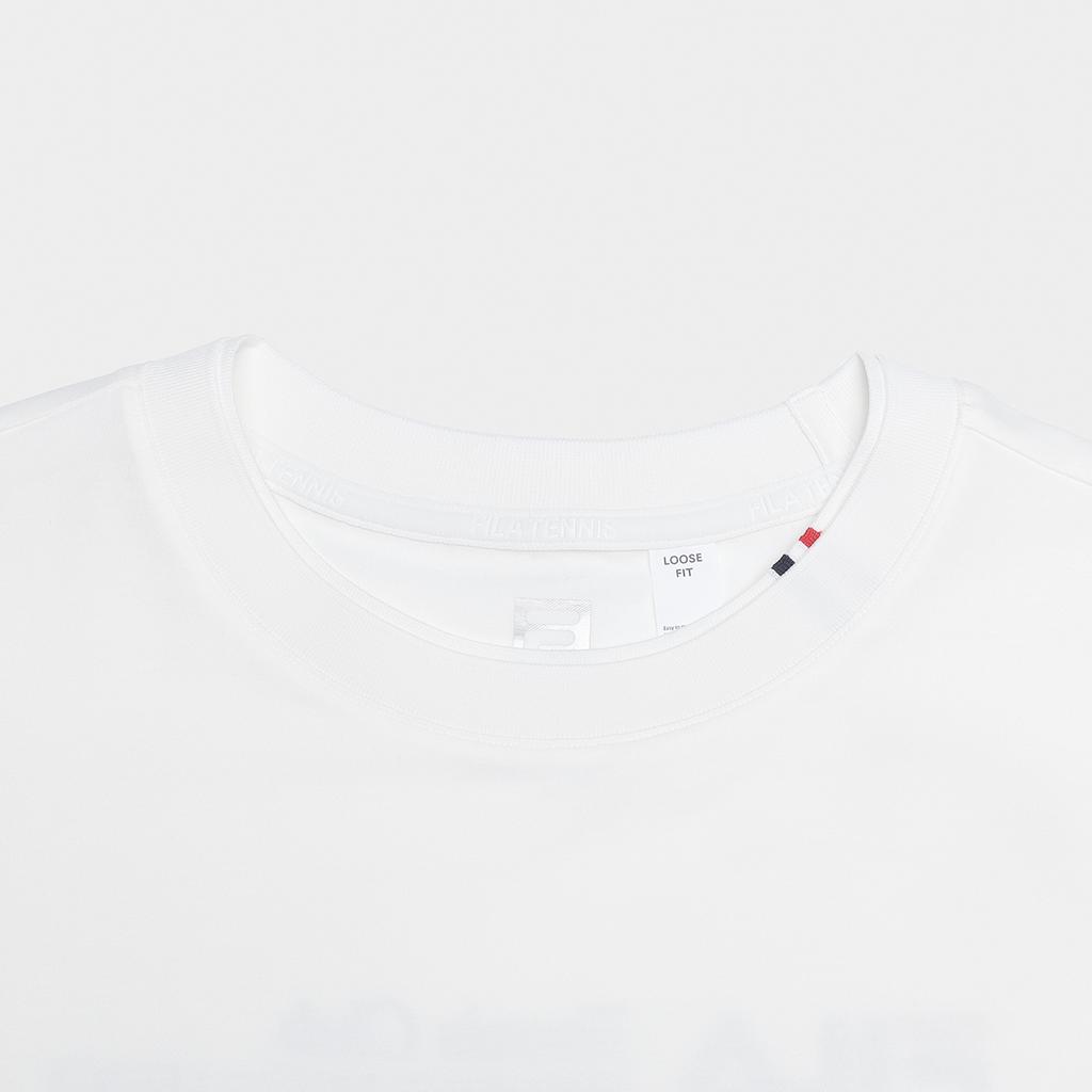 Fila Tennis Knitted Loose Round Neck Pullover Short Sleeve T-Shirt Men Tops A11M623154F-WT