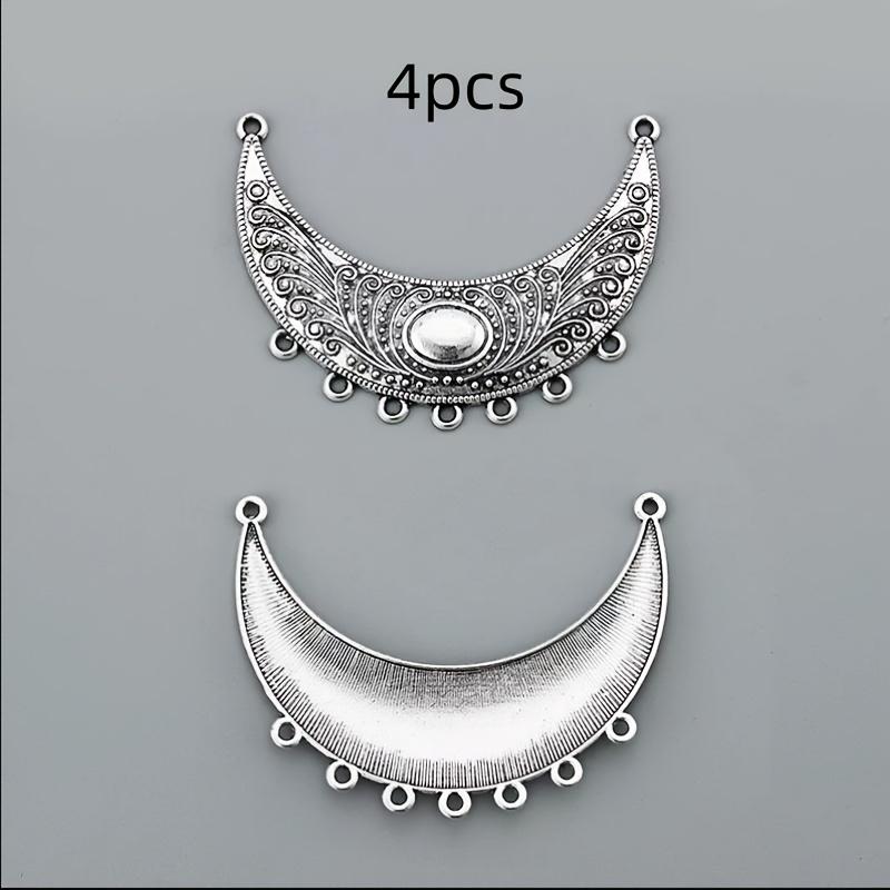 4pcs Vintage Connector Charms, 52x44mm Alloy Pendant for Creative Jewelry Making, DIY Crafts