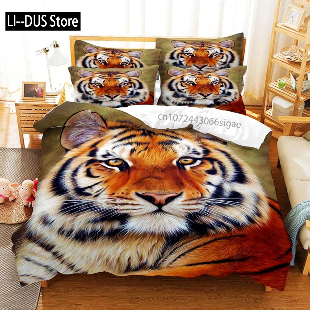 Comforter Lie Tiger Bedding Set 3D Bedding Digital Printing Queen Size Bedding Set Fashion Design