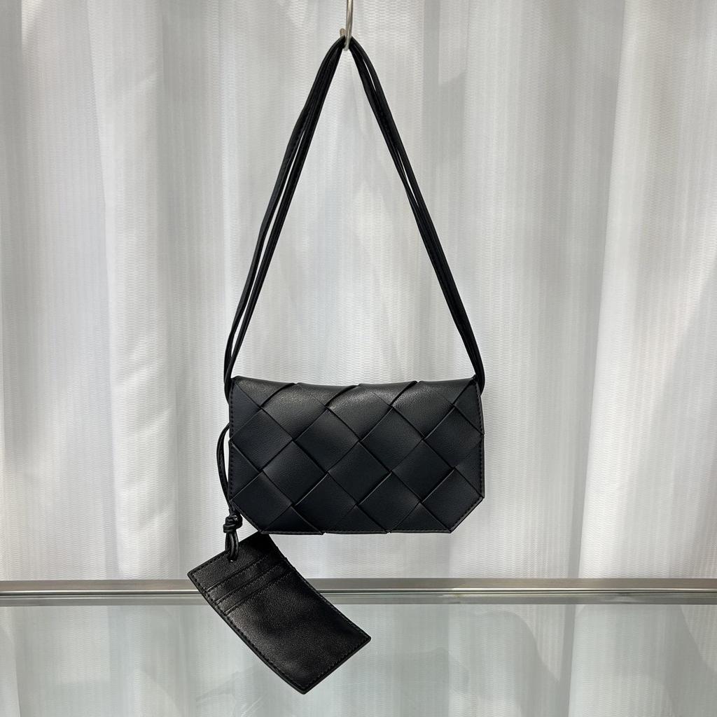 Neue Trendige Leder Handgewebte Clip Tasche Schultergurt Einzelne Schulter Crossbody Handytasche