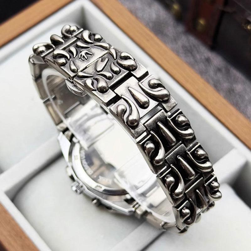AOCASDIY Montre Homme Style Médiéval Ancien Design Créatif Acier Étanche Style Unique Mode Montre-Bracelet à Quartz pour Homme