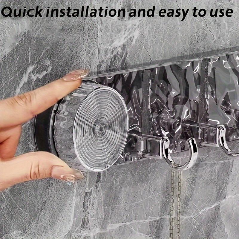 Easy-Install Water Ripple Transparent Suction Cup Hooks - No Drilling Required, Perfect for Bathroom, Kitchen & Bedroom