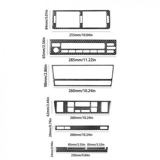 8Pcs Carbon Fiber Interior Central Console Cover Trim For BMW 5 Series E39