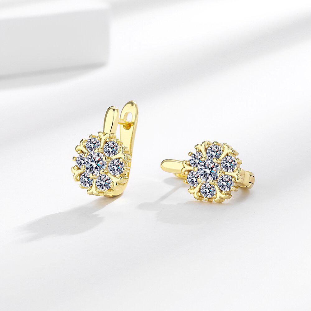 

Элегантные клипсы для ушей, инкрустированные цирконами: Роскошные женские серьги