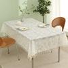 Neue Einfache Weiße Tischdecke Haushalt Spitze Fransen Spitze Rechteckige Esstischdecke Kaffeetisch Tischdecke Tischdecke
