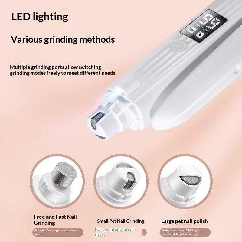 Tagliaunghie Elettrico per Animali 2 in 1 con Luci LED Macchinario Levigante per Unghie di Animali Tagliaunghie e Levigatrice per Unghie di Cani/Gatti Piccoli, Medi, Grandi
