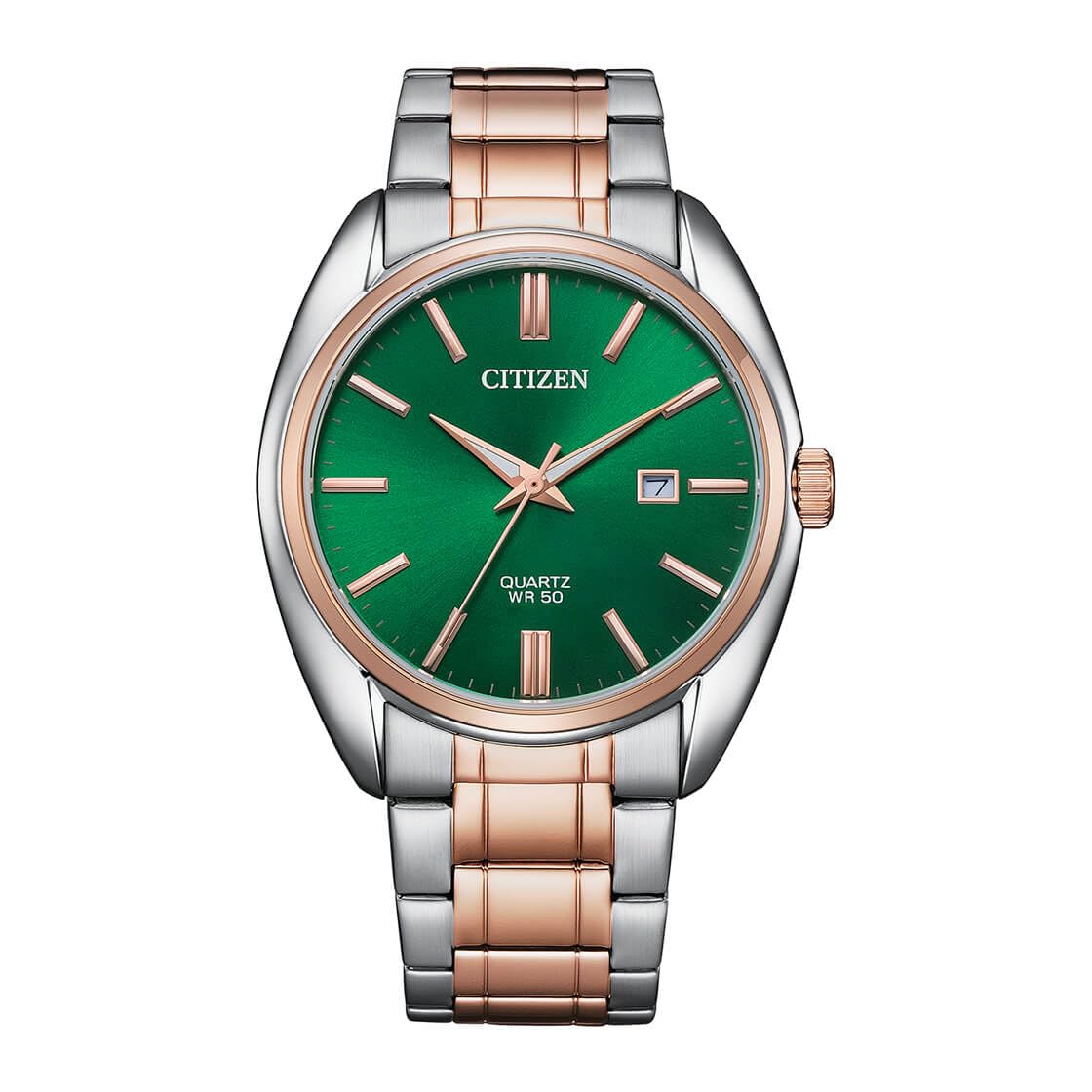 

[Citizen] CITIZEN Quartz Men s Watch BI5104-57Z Green Dial Silver x Pink Gold