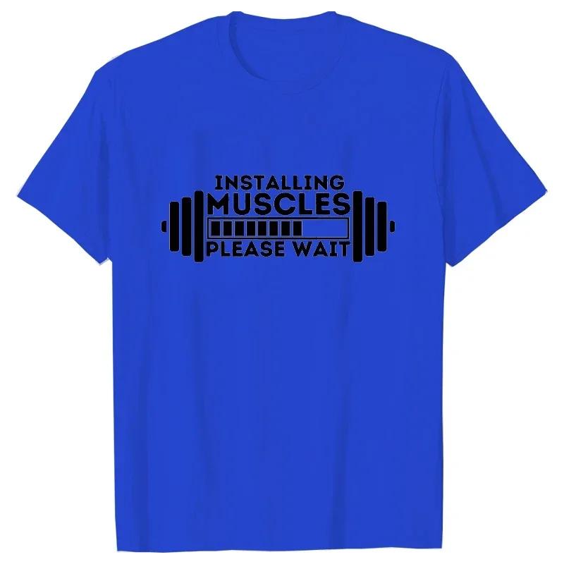 2023 Sommer T-Shirt für Herren Top Mode Harajuku Streetwear Herren Damen T-Shirts T-Shirts Muskeln aufbauen Bitte warten Y2K Tops