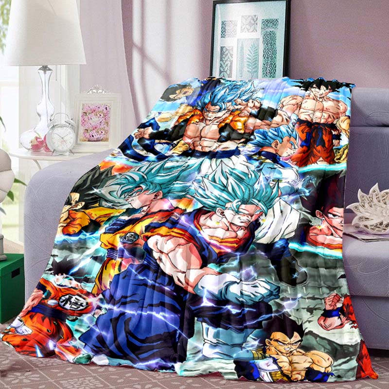 Dragon Ball Anime Print Blanket Warm Comfortable Flannel Blanket Suitable for Bedrooms, Sofas, Beds, Chairs, Picnics, Travel