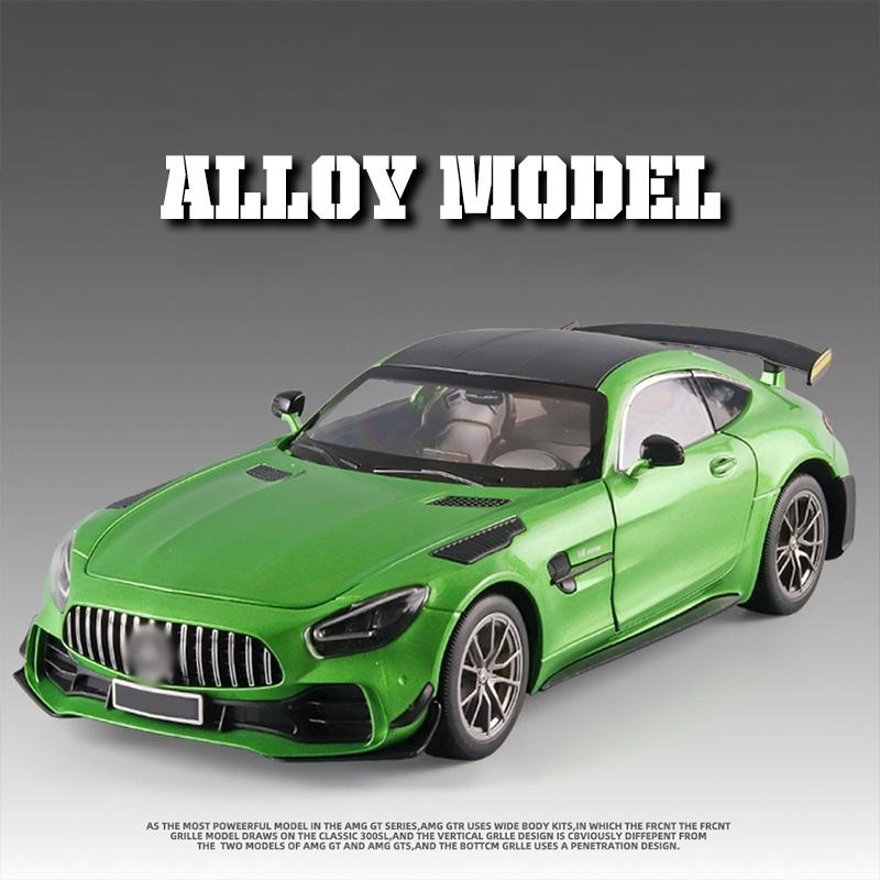 1/18 Scale BENZ AMG-GTR Cool Alloy Sports Car Model, Simulated Interior Details, Cool Lighting and Sound Effects, Exquisite Desktop Ornaments
