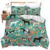 Western Country Wind Horse Printing Three-piece Quilt Cover Sheet Bedding Home Textiles