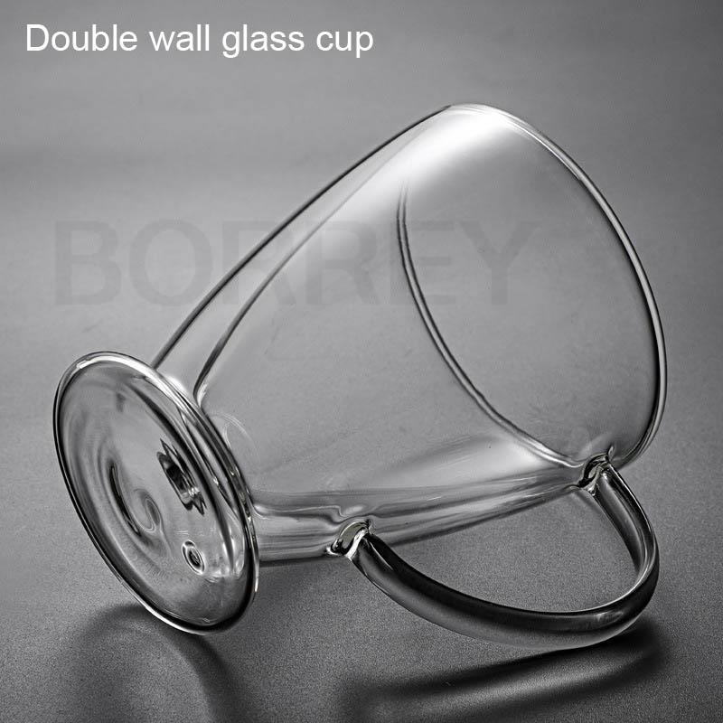 BORREY Double Wall Glass Mug High Borosilicate Heat Resistant Tea Milk Lemon Juice Coffee Water Cup Tumbler Mug Cappuccino Latte