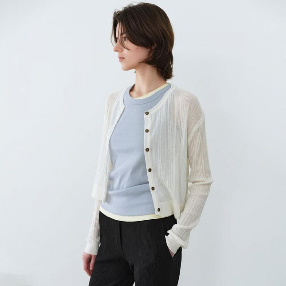 Joy Gryson Ribbed Round Knit Cardigan 03 Kk6md4140 03 IVORY/00_FREE