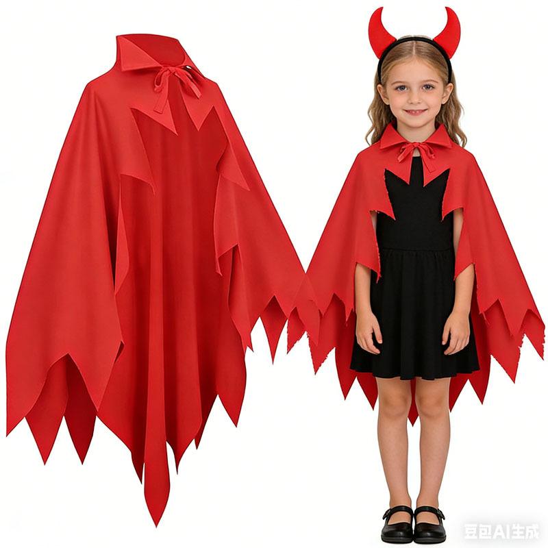 Kids Halloween Costume Pumpkin Ghost Cape