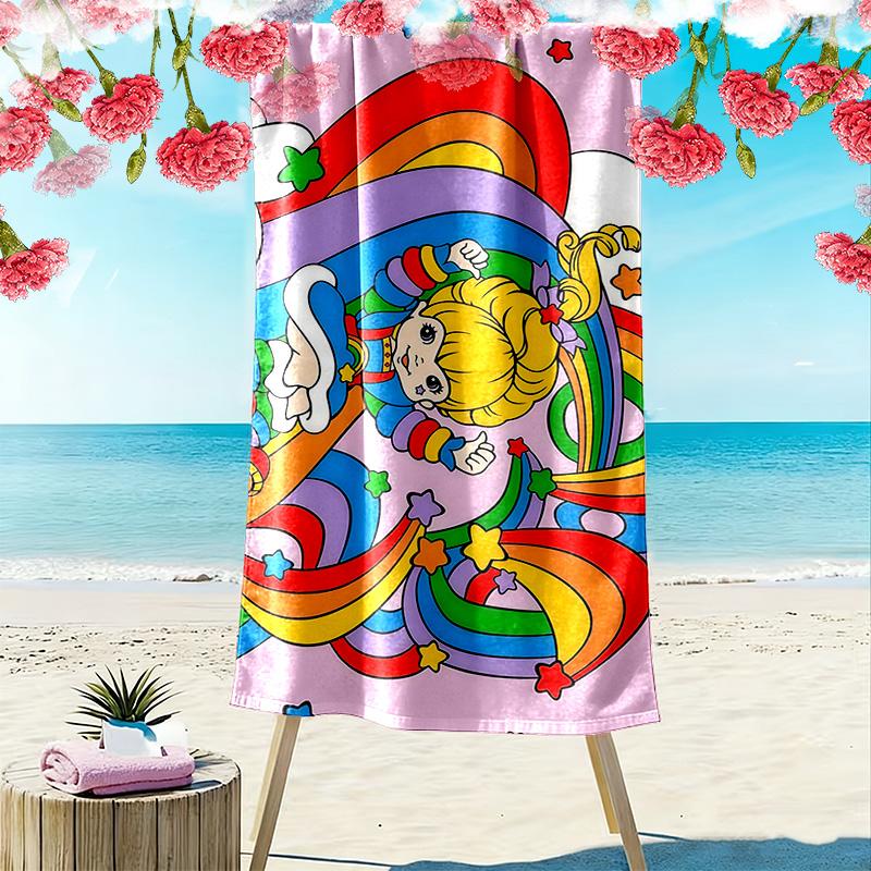 Rainbow Brite2 Print Beach Towel, Large Soft Quick Dry Towel for Beach Camping Swimming