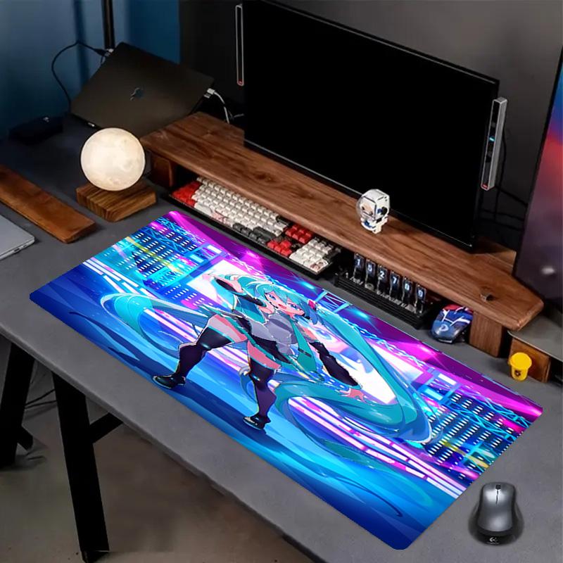 Hatsune Miku Print Mouse Pad, Anti‑Slip Desktop keyboard Mat, for PC Laptop Gaming Working Daily Use, Cool Festival Birthday Gift