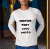 Custom Long Sleeve Shirt, Personalized Photo & Text Print, Men's Gift