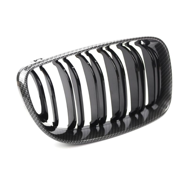 1 Pair Front Kidney Grille for   2019 51137166439 Gloss- Black Double-Line Left Right Front Grills Frame Trim