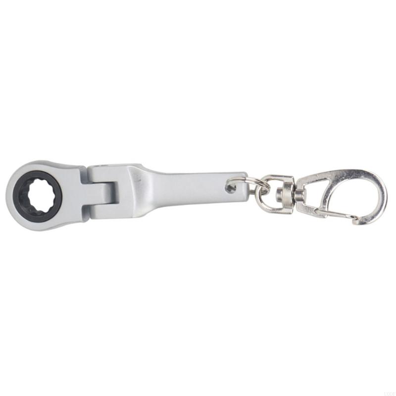   Portable Ratchet Wrench Keychain Lightweight 10mm Flexible 180 Degree Rotating Head for Car Auto Tuning Accessories