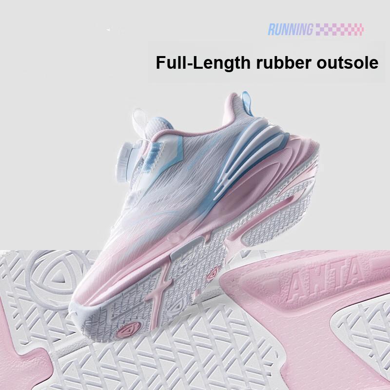 Anta Kids Fly Knight 7.0 Comfortable Non-Slip Durable Low-Top Running Shoes Kids Sneaker White Pink 322439961-1