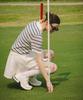 OBER GOLF Cool Stripe Polo Knit Top (Light Beige)