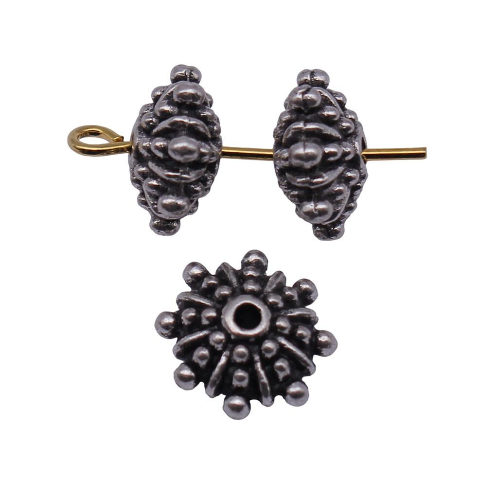 Multi Color Flower Edge Spacer Beads Metal Charms For Jewelry Making Accessories