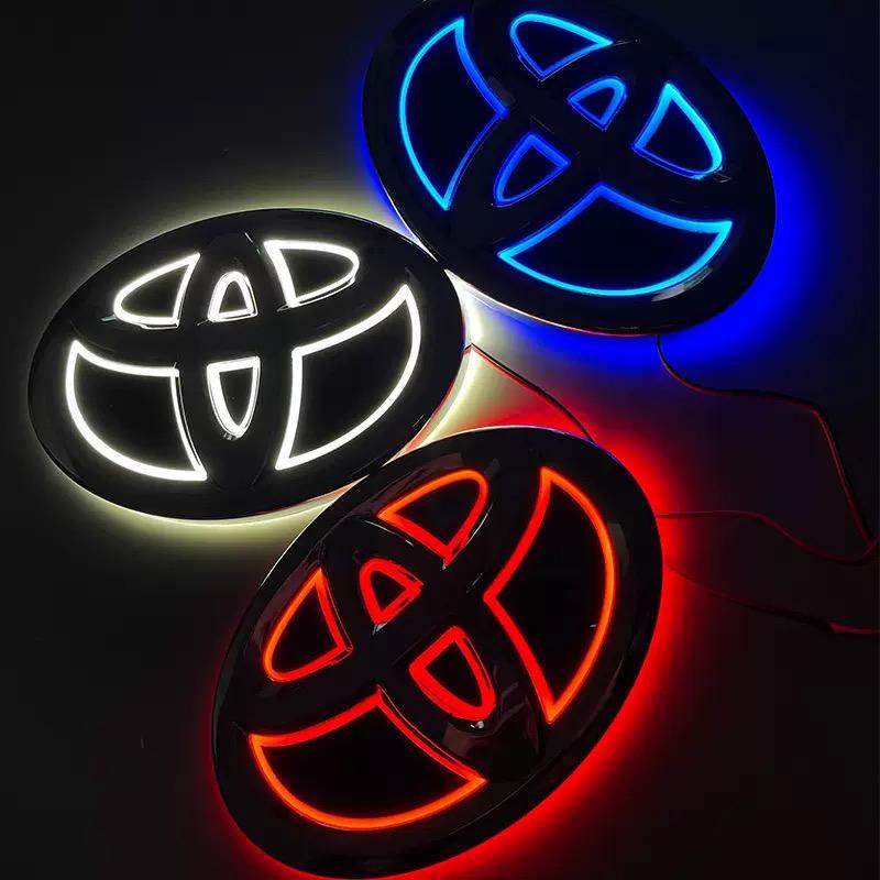 CKMY4 5D Car Front Grille Trunk Logo LED Light Retrofit for Toyota Corolla Reiz PRADO CHR Yaris LANDCRUIS Camry Vios Highlander LVALON