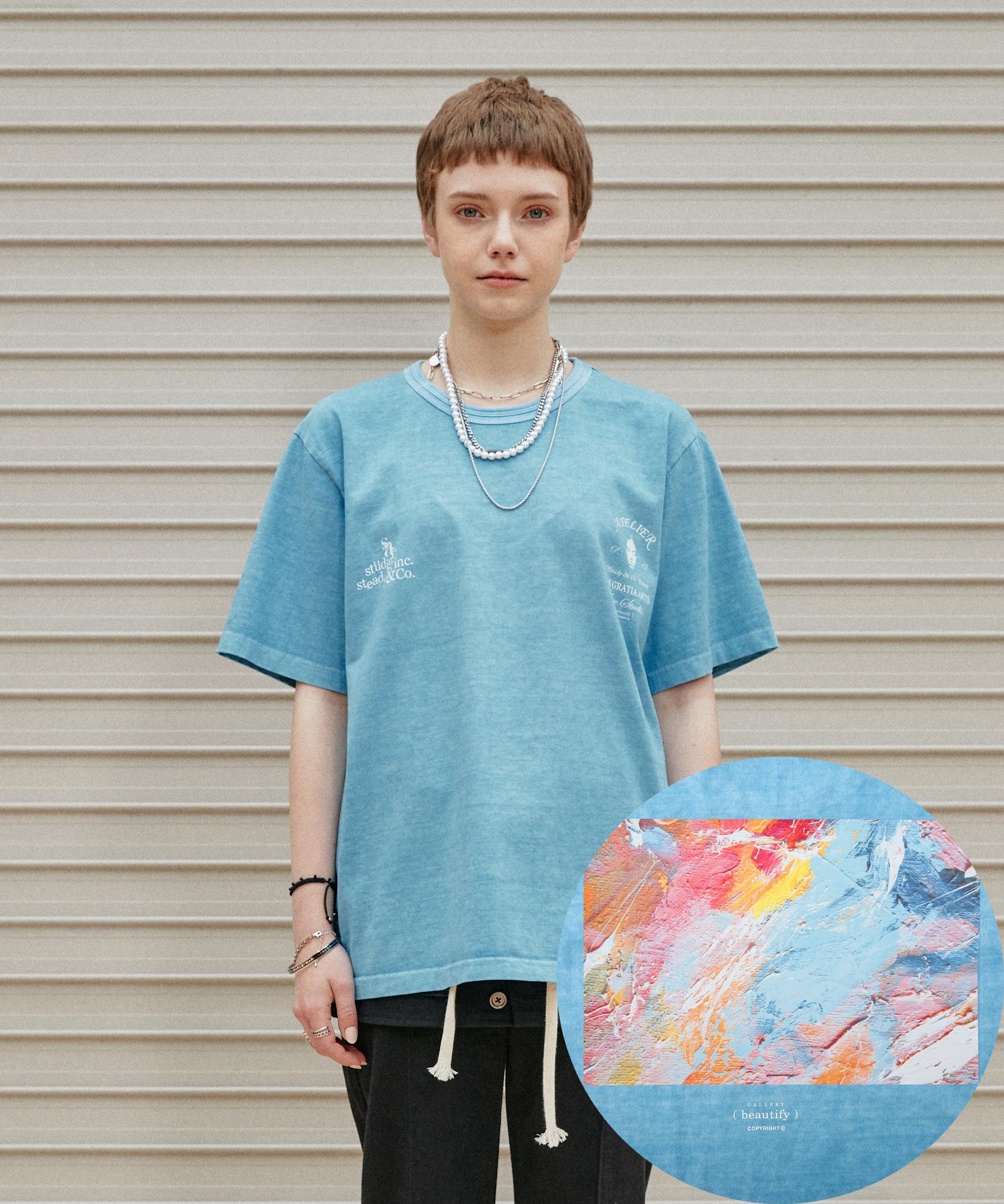 Saek Studio Recoat Pigment T-Shirt Sky Blue L