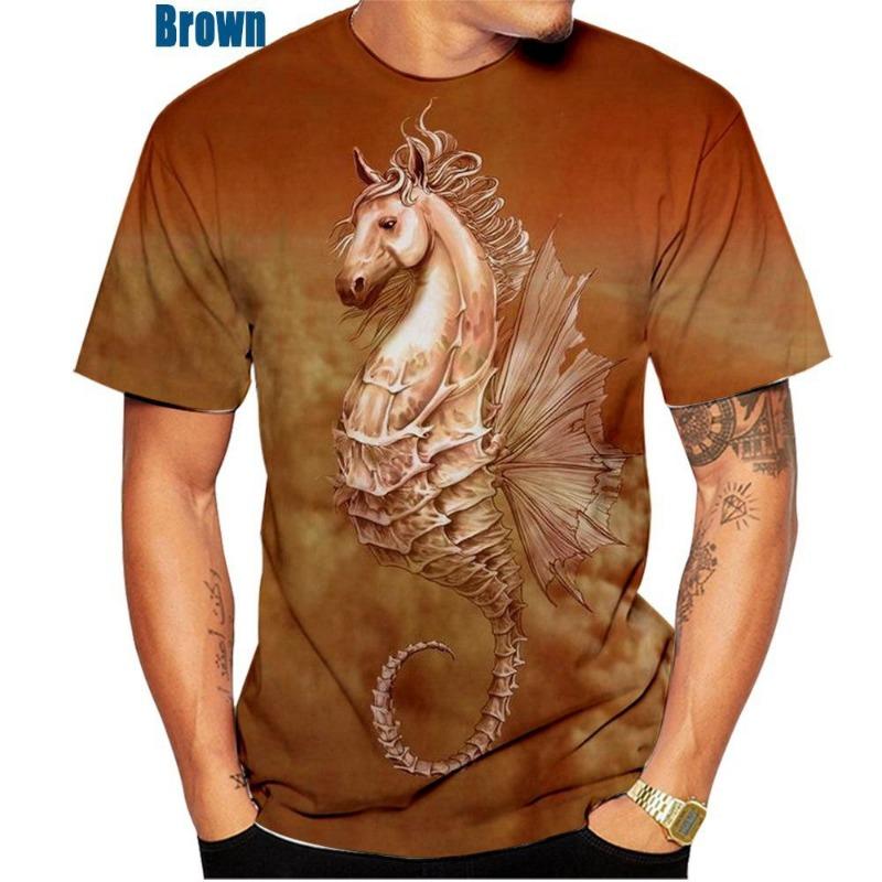 

Мужская повседневная футболка с коротким рукавом Haima Series с 3D-принтом Мужская футболка 6XL верблюд