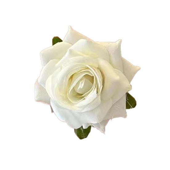 

Women Hairpin French Style Artificial Rose Flower Decor Hair Clip Anti-slip Teeth Side Bang Hair Pin Holiday Leisure Hair белый