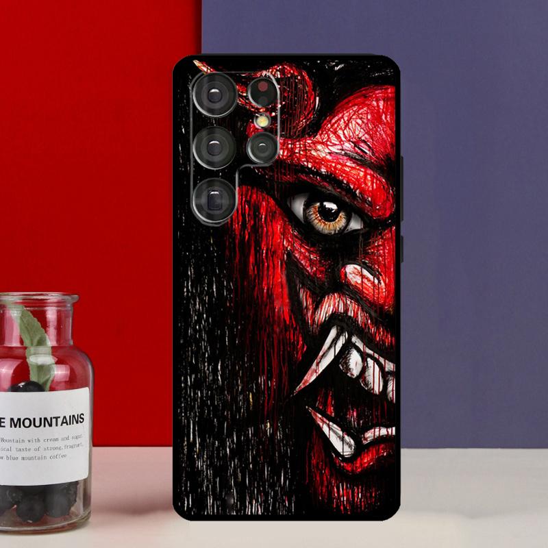 Oni Hannya Mask Funda Case For Samsung Galaxy S25 Ultra S9 S10 S20 FE S21 S22 S23 Plus S24 Ultra Phone Cover