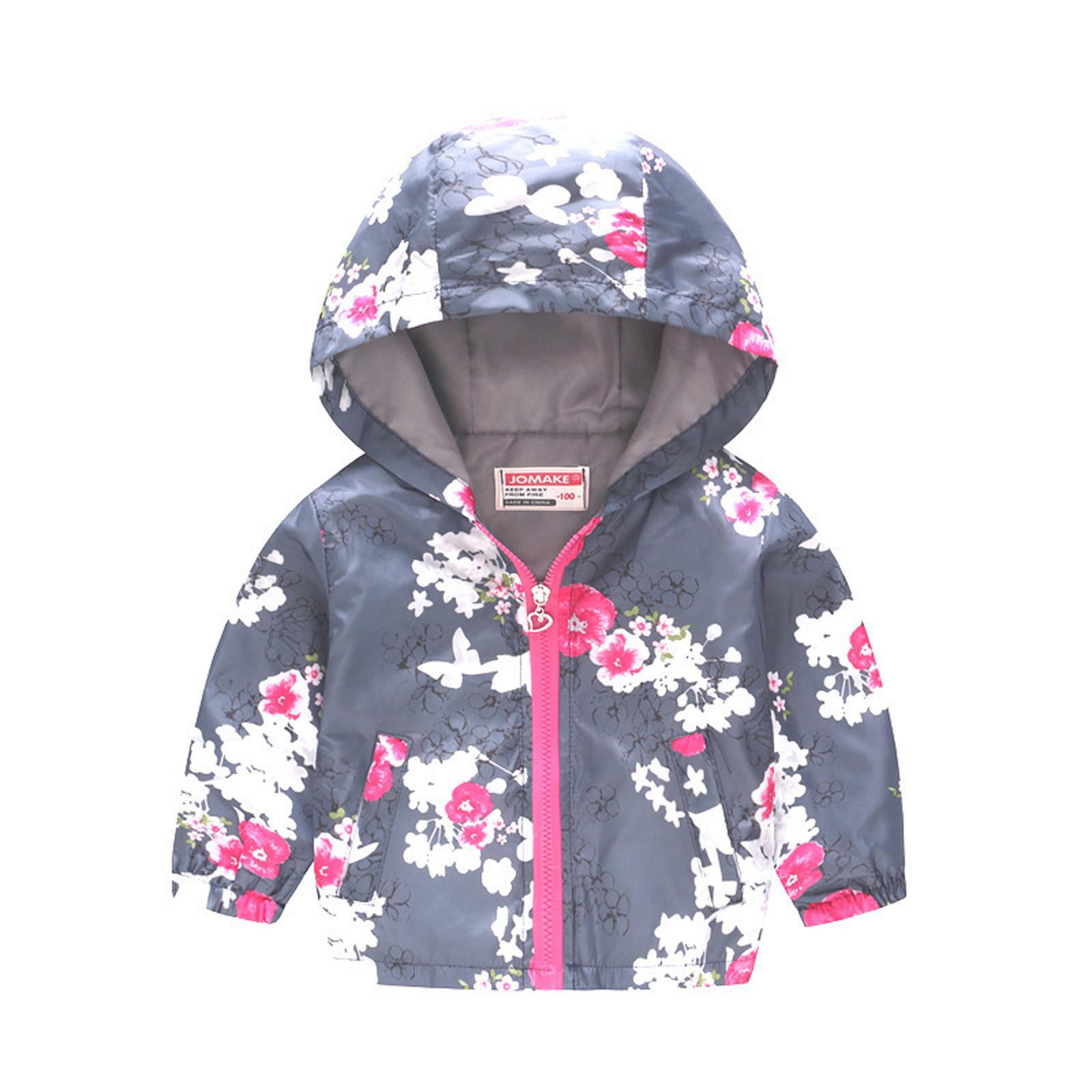 

Toddler Kids Baby Grils Boys Long Sleeve Cartoon Print Hooded Coat Tops Outfits 100 фіолетовий