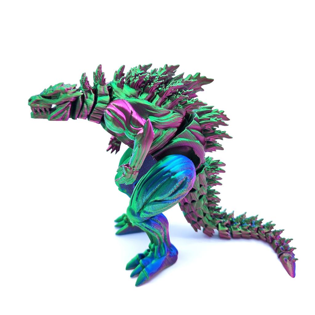 3D Printed Muscle Godzilla Dinosaur Joint Movable Creative Model Figurine for Boys As A Gift Decoration