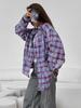 2024 Trendy European & American Cotton Plaid Shirt: Versatile, Loose-Fit, Long-Sleeve Women's Fashion for a Stylish Commute