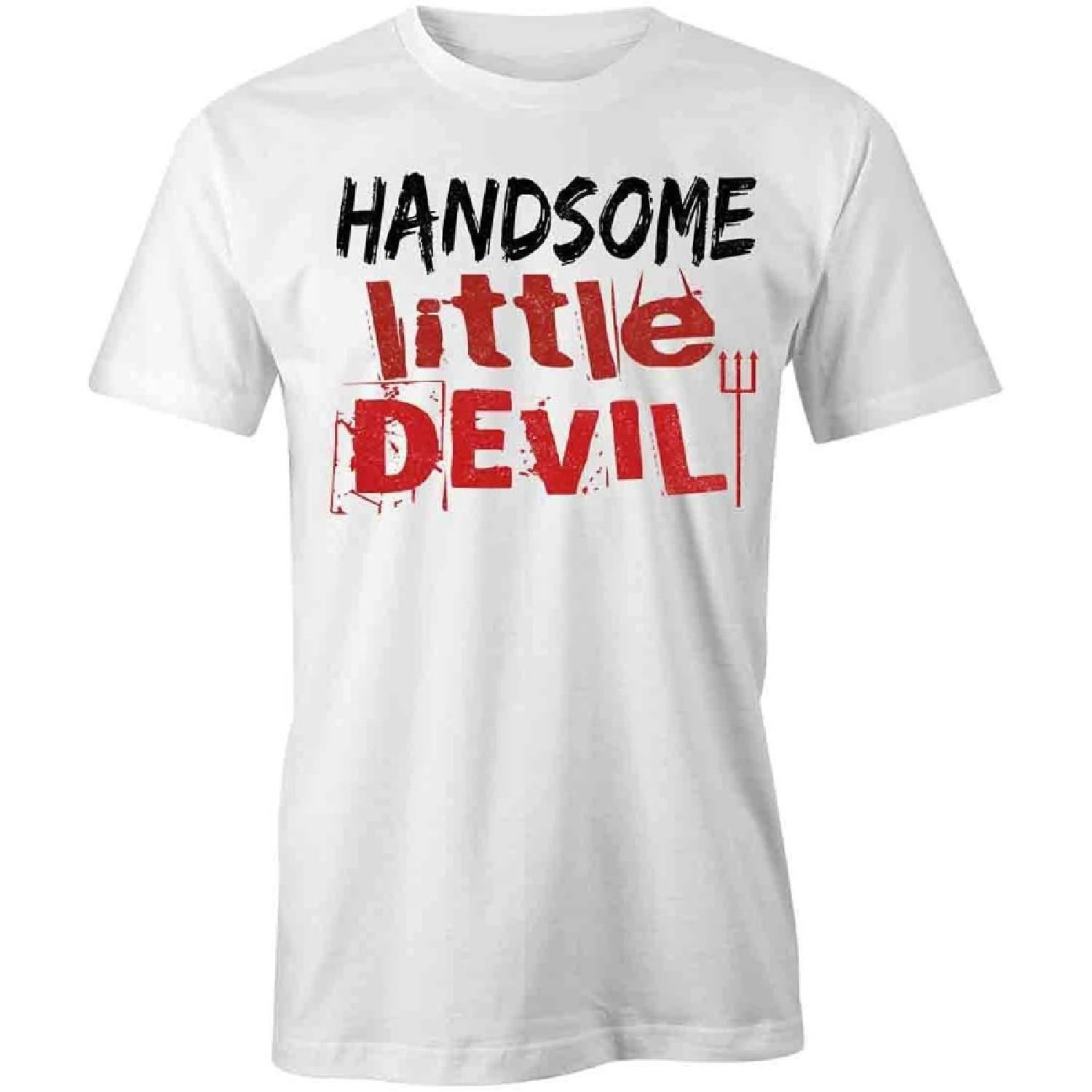 

TampaPrinting Handsome Little Devil T-Shirt _ White, Single-Sided, Short Sleeved, Pre-Shrunk, Side-Seamed, White, Medium XXXXXL білий
