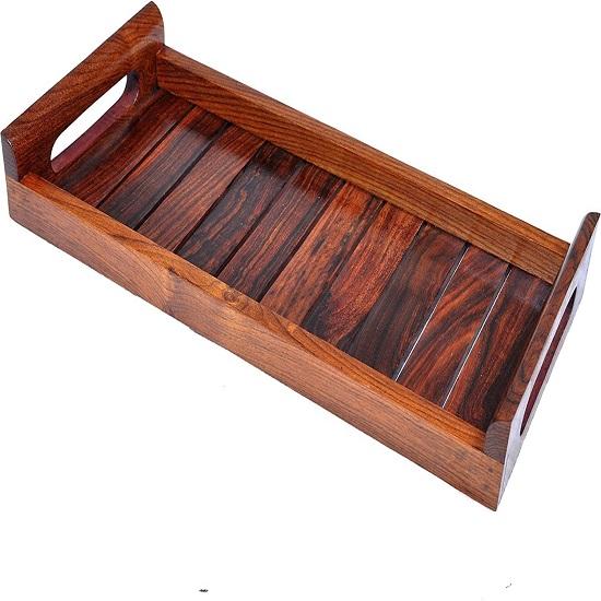 Rosewood Sheesham Wood Handmade Handcrafted Wooden Serving Tray