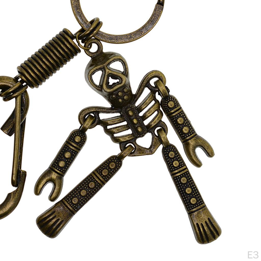 Punk Skeleton Skull Key Chain Keychain Spring Snap Hook Ring Gift