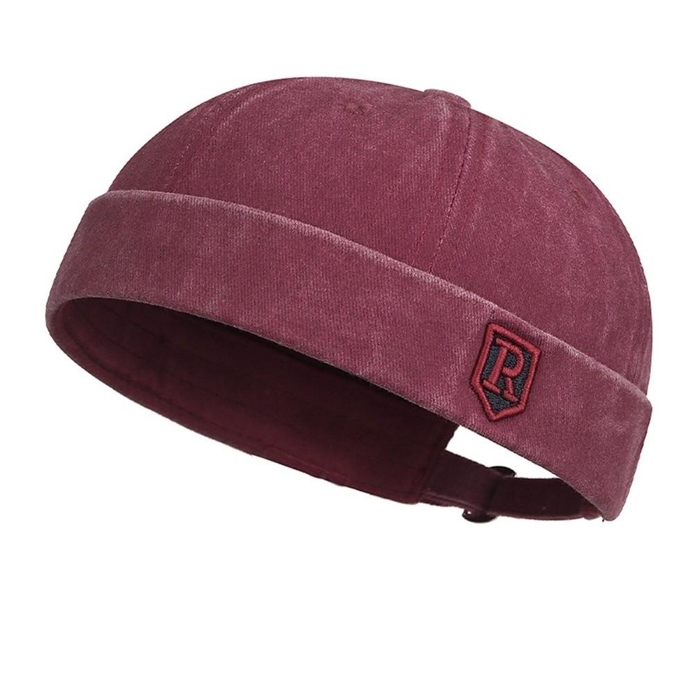 

New Brimless Hip Hop Hat Cotton Adjustable Men Skullcap Multicolor Beanie Street Hat Unisex темно-червоний колір