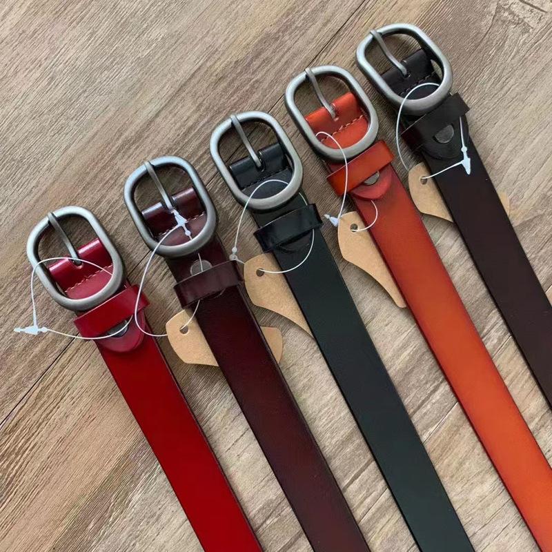 

Belt Women S Retro Niche Cowhide Leather Belt With Jeans Belt 105*2.5