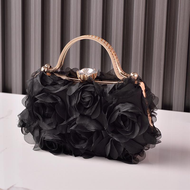 Pink Tote Bag Flower Shoulder High-end Spring Bag 2026 Luxury Designer Diamond Handbags for Woman Elegant Evening Wedding Clutch