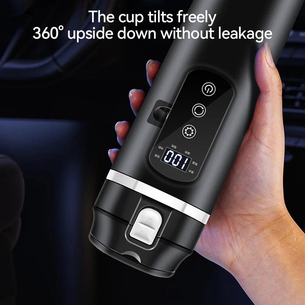 Portable Car Heating Cup Thermos Cup Stainless Steel 12V/24V Car Heating Cup Smart Temperature Control Coffee Milk Heated Kettle