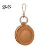 Wear Resistant Jewelry Pouch Portable Box Keychain, PU Leather Travel Organizer Case, Soft Small Case for Rings Velvet Lining Secure Zipper